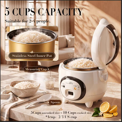 Multifunctional Rice Cooker with Steamer – Compact Rice Maker for Small Families