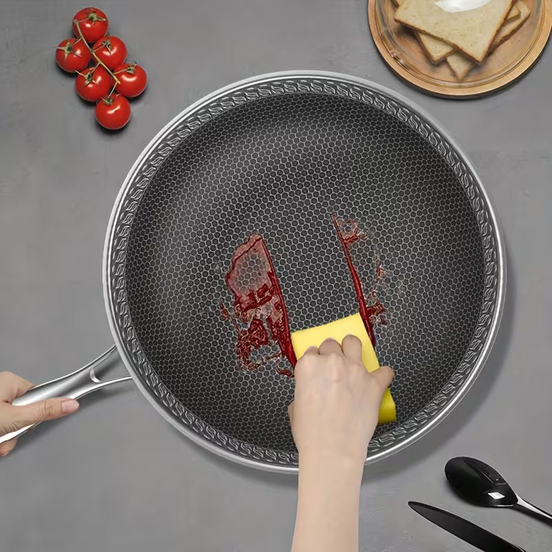 13.3-Inch Tri-Ply Stainless Steel Nonstick Wok with Lid & 2-Piece Cookware Set