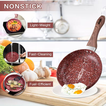 12-Inch Nonstick Fry Pan with Lid – Induction Compatible Aluminum Skillet