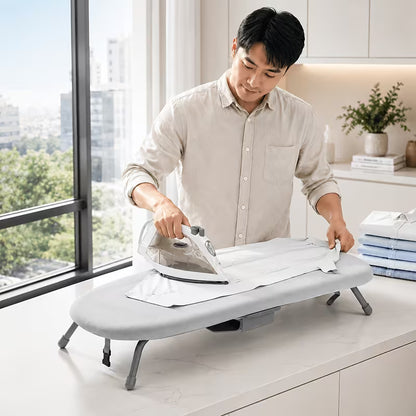 Small Foldable Tabletop Ironing Board with Iron Holder, Heat-Resistant Cover & Non-Slip Feet, Portable Mini Ironing Board for Home, Dorm & Travel