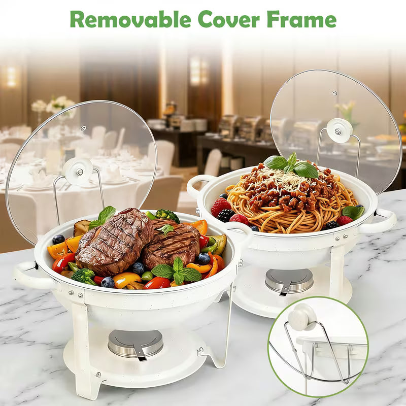 White Stainless Steel Chafing Dish Buffet Set