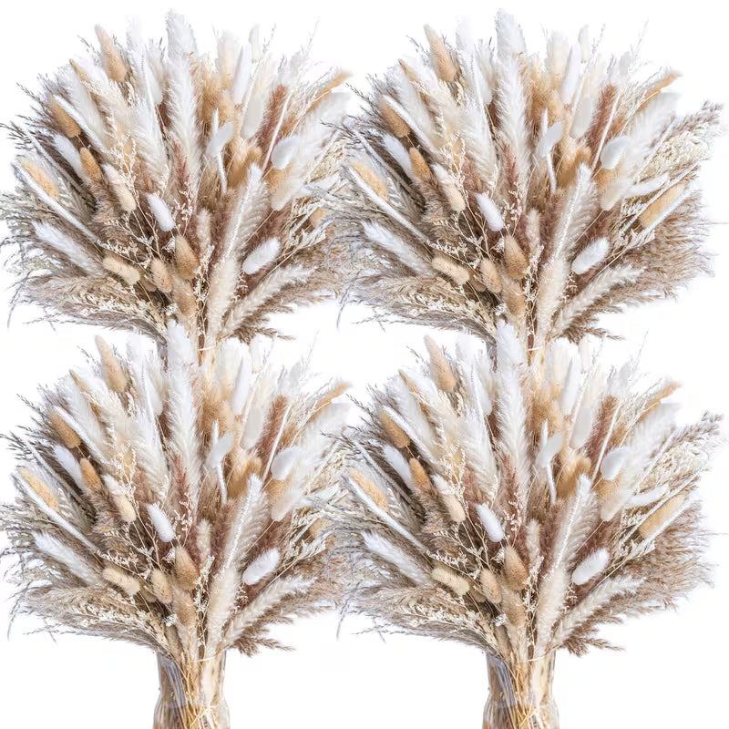 615-Piece Pampas Grass Decor Bouquet – Boho Dried Floral Arrangement