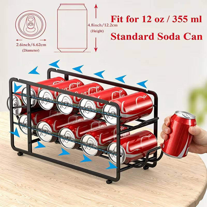 2-Pack Sliding Can Dispenser Rack – Stackable Pantry Can Organizer