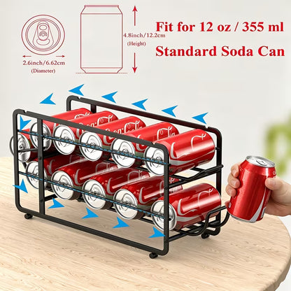 2-Pack Sliding Can Dispenser Rack – Stackable Pantry Can Organizer
