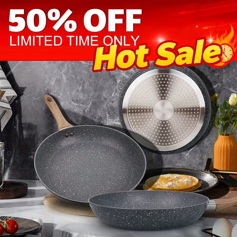 3-Piece Nonstick Frying Pan Set – 7, 9.5 & 11 Inch – Induction Compatible