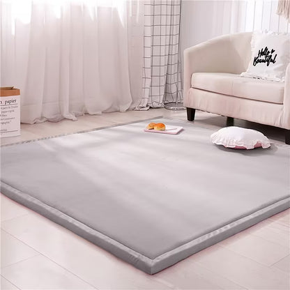 3CM Thick Coral Velvet Tatami Floor Mat, Soft Padded Japanese-Style Rug for Kids’ Playroom & Living Room