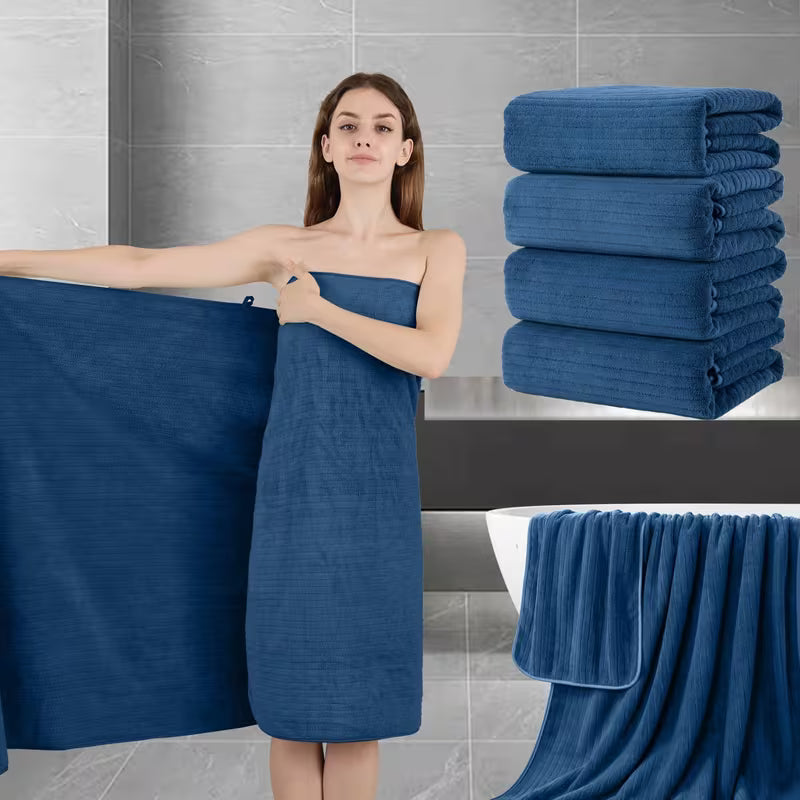 4-Pack Extra Large Bath Sheet Towels – 35 × 70 Inch Ultra Soft Microfiber