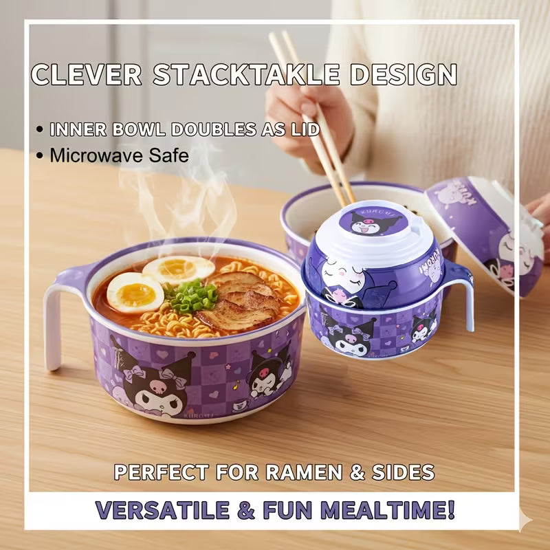 Ramen Bowl with Lid – Reusable Instant Noodle, Soup, Cereal & Salad Bowl