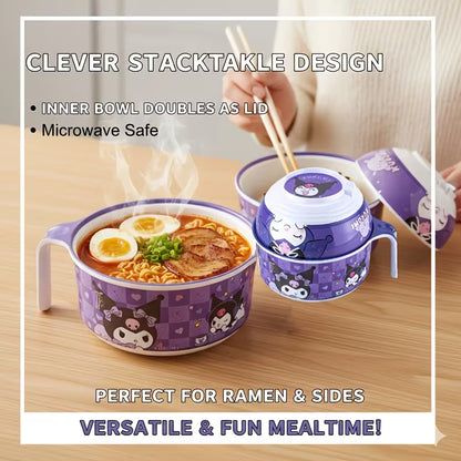 Ramen Bowl with Lid – Reusable Instant Noodle, Soup, Cereal & Salad Bowl