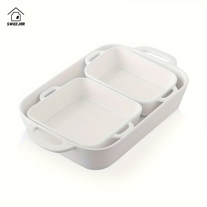 Rectangular Porcelain Bakeware Dish – 12.8 × 8.9 Inch