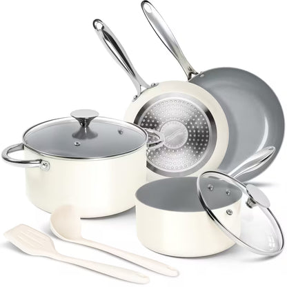 8-Piece Ceramic Nonstick Cookware Set