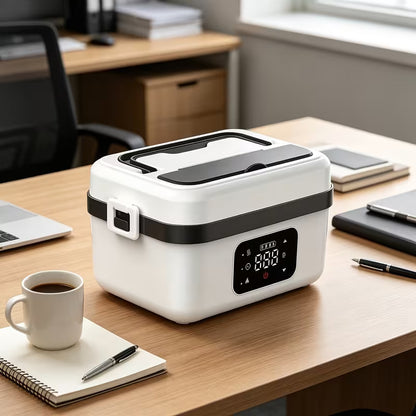 Portable Heated Lunch Box – 8000mAh Rechargeable Battery, 33.81 oz Stainless Steel Food Warmer