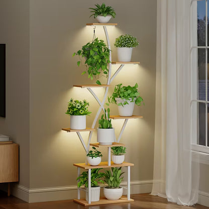 64-Inch 8-Tier Indoor Plant Stand with Grow Lights